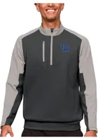 Antigua Kentucky Wildcats Mens Charcoal Team Long Sleeve 1/4 Zip Pullover