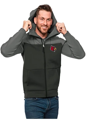 Antigua Louisville Cardinals Mens Charcoal Protect Scuba Hood