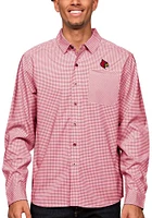 Antigua Louisville Cardinals Mens Red Stellar Long Sleeve Dress Shirt