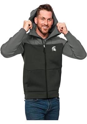 Antigua Michigan State Spartans Mens Charcoal Protect Scuba Hood