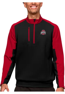 Antigua Ohio State Buckeyes Mens Black Team Long Sleeve 1/4 Zip Pullover