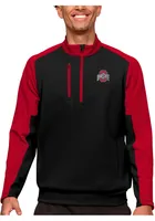 Antigua Ohio State Buckeyes Mens Black Team Long Sleeve Qtr Zip Pullover