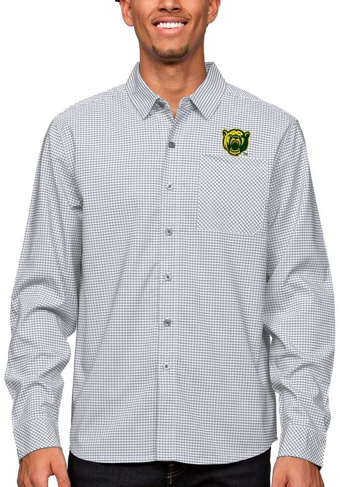 Antigua Baylor Bears Mens Charcoal Stellar Long Sleeve Dress Shirt
