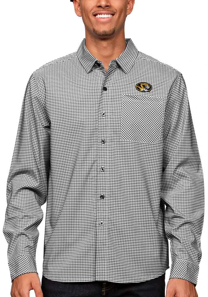 Antigua Missouri Tigers Mens Black Stellar Long Sleeve Dress Shirt