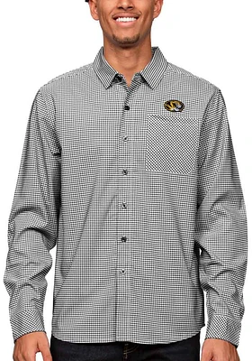 Antigua Missouri Tigers Mens Black Stellar Long Sleeve Dress Shirt