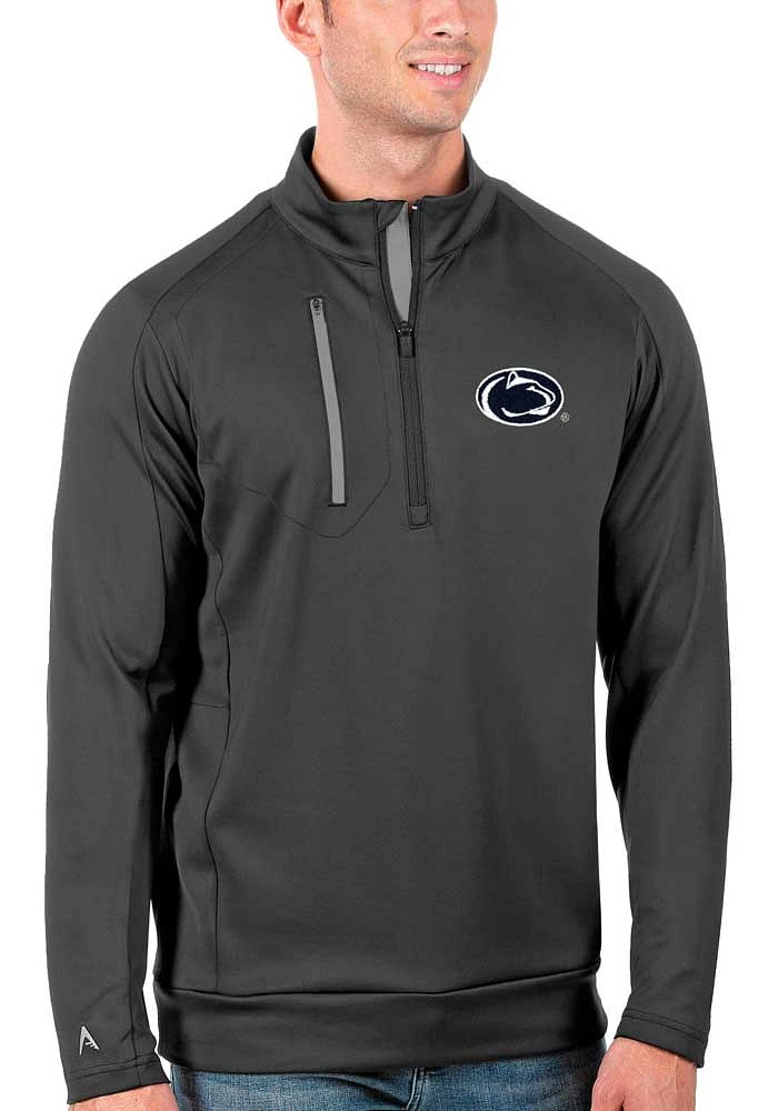 Antigua Penn State Nittany Lions Mens Charcoal Generation Long Sleeve Qtr Zip Pullover