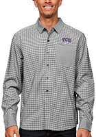 Antigua TCU Horned Frogs Mens Black Stellar Long Sleeve Dress Shirt