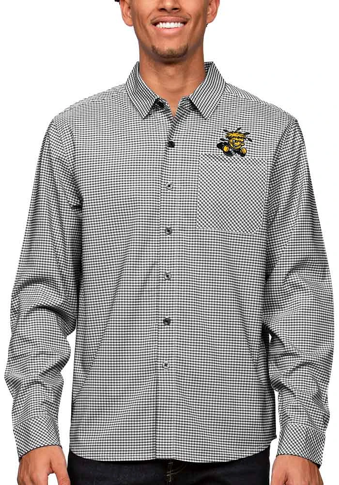 Antigua Wichita State Shockers Mens Black Stellar Long Sleeve Dress Shirt