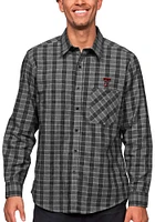 Antigua Texas Tech Red Raiders Mens Black Pioneer Flannel Long Sleeve Dress Shirt