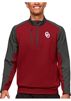 Antigua Oklahoma Sooners Mens Crimson Team Long Sleeve Qtr Zip Pullover