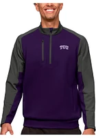 Antigua TCU Horned Frogs Mens Purple Team Long Sleeve Qtr Zip Pullover