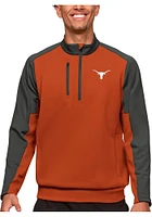 Antigua Texas Longhorns Mens Burnt Orange Team Long Sleeve Qtr Zip Pullover
