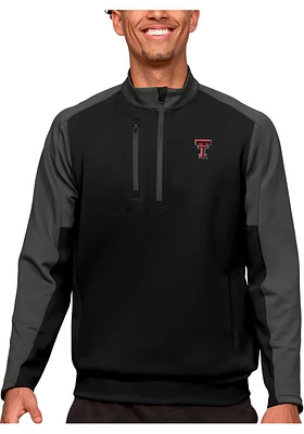 Antigua Texas Tech Red Raiders Mens Black Team Long Sleeve Qtr Zip Pullover