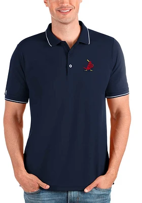 Antigua St Louis Cardinals Mens Navy Blue AFFLUENT Short Sleeve Polo