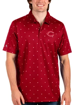 Antigua Cincinnati Reds Mens Red MAJOR Short Sleeve Polo