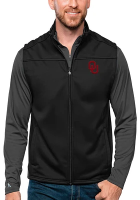 Antigua Oklahoma Sooners Mens Black Links Sleeveless Jacket