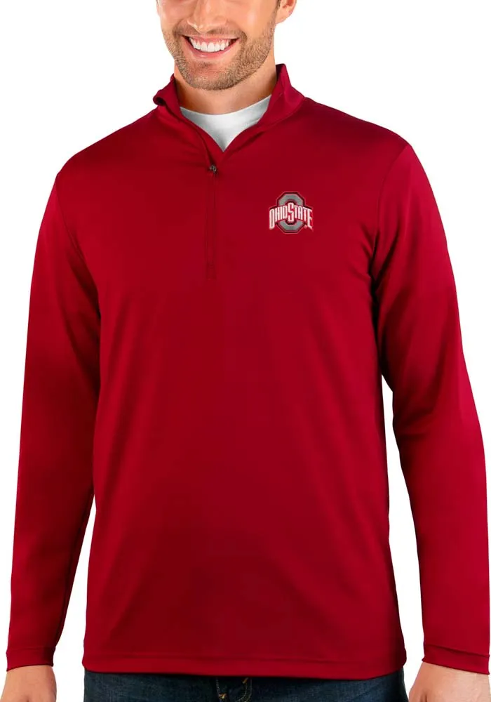 Antigua Ohio State Buckeyes Mens Rally Long Sleeve 1/4 Zip Pullover