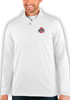 Antigua Ohio State Buckeyes Mens Rally Long Sleeve Qtr Zip Pullover