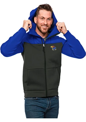 Antigua Kansas Jayhawks Mens Blue Protect Scuba Hood