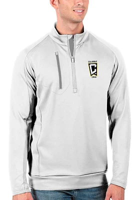 Antigua Columbus Crew Mens White Generation Long Sleeve Qtr Zip Pullover