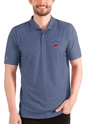 Antigua SMU Mustangs Mens Blue Esteem Short Sleeve Polo