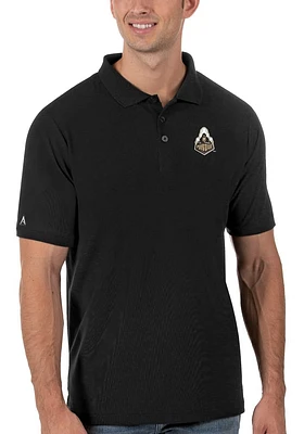 Antigua Purdue Boilermakers Mens Black Legacy Pique Edition Short Sleeve Polo