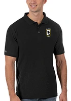 Antigua Columbus Crew Mens Black Legacy Pique Short Sleeve Polo