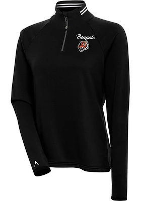 Antigua Cincinnati Bengals Womens Black Milo Qtr Zip Pullover