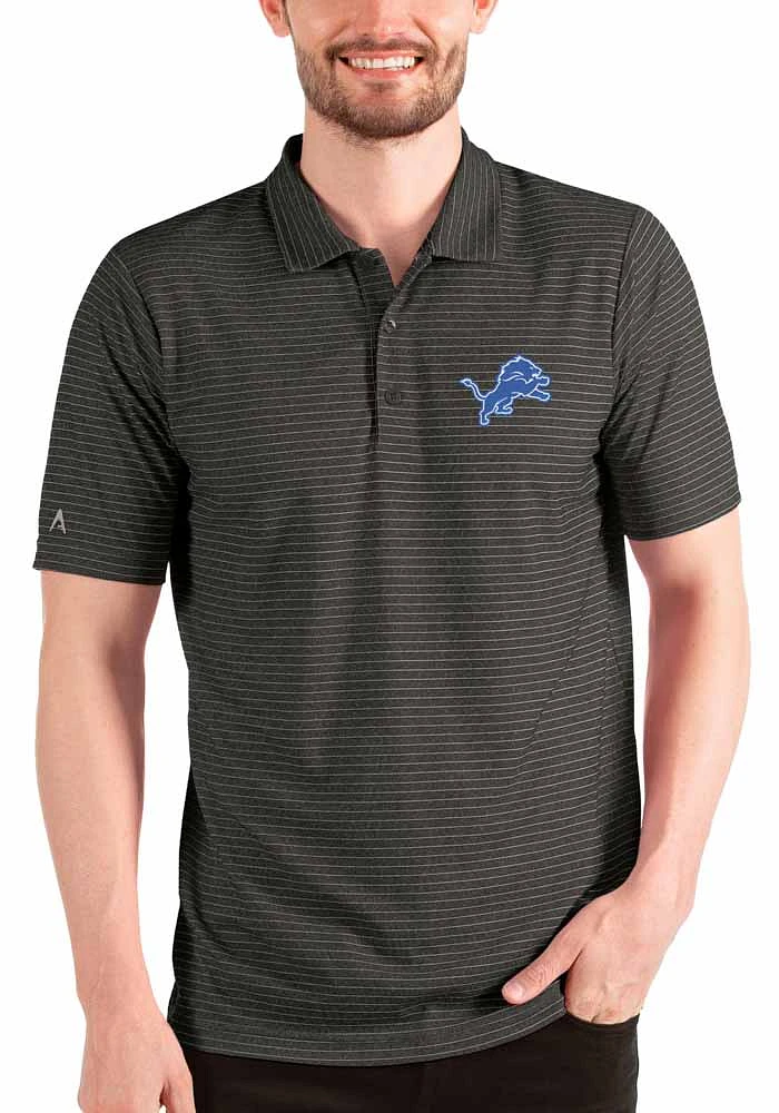 Antigua Detroit Lions Mens Black Esteem Short Sleeve Polo