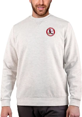 Antigua St Louis Cardinals Mens Oatmeal Gambit Long Sleeve Crew Sweatshirt