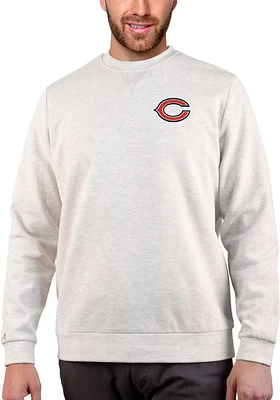 Antigua Chicago Bears Mens Oatmeal Gambit Long Sleeve Crew Sweatshirt