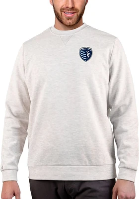 Antigua Sporting Kansas City Mens Oatmeal Gambit Long Sleeve Crew Sweatshirt