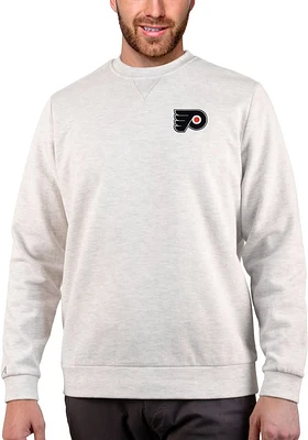 Antigua Philadelphia Flyers Mens Oatmeal Gambit Long Sleeve Crew Sweatshirt
