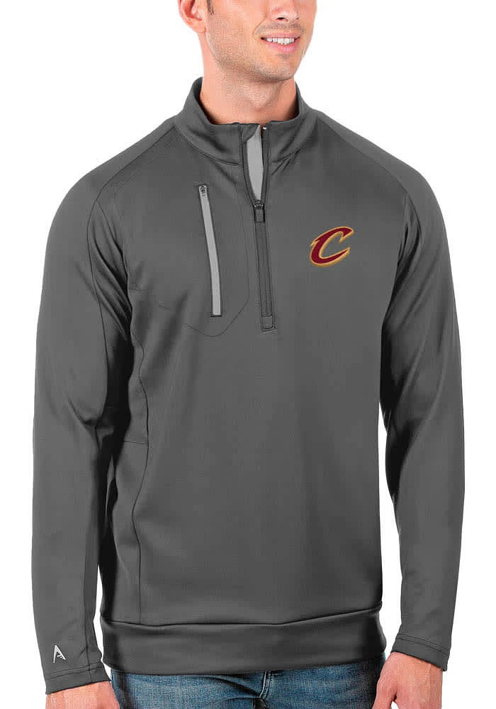 Antigua Cleveland Cavaliers Mens Grey Generation Long Sleeve Qtr Zip Pullover