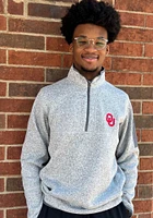 Antigua Oklahoma Sooners Mens Grey Fortune Long Sleeve Qtr Zip Pullover