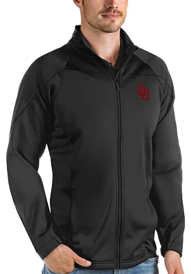 Antigua Oklahoma Sooners Mens Black Links Medium Weight Jacket