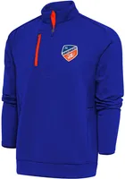 Antigua FC Cincinnati Mens Blue GENERATION Style Long Sleeve Qtr Zip Pullover