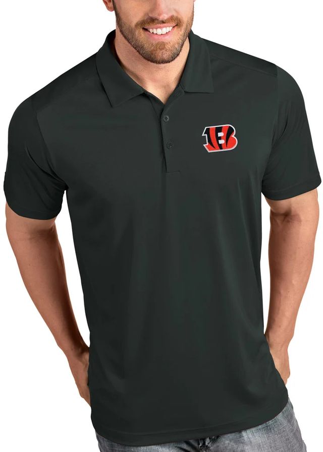 Antigua Cincinnati Bengals Mens Grey TRIBUTE Short Sleeve Polo