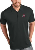 Antigua Ohio State Buckeyes Mens Charcoal Tribute Short Sleeve Polo