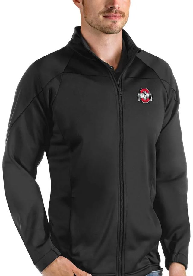 Antigua Ohio State Buckeyes Mens Black Links Medium Weight Jacket