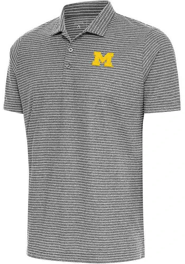 Antigua Michigan Wolverines Mens Blue Esteem Short Sleeve Polo