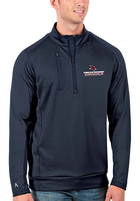 Antigua Saginaw Valley State Cardinals Mens Navy Blue Generation Long Sleeve Qtr Zip Pullover