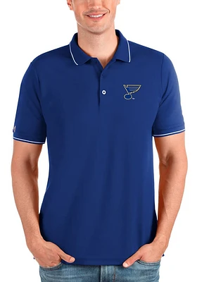 Antigua St Louis Blues Mens Blue Affluent Design Short Sleeve Polo