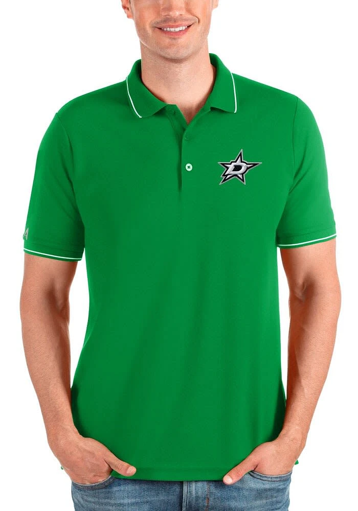 Antigua Dallas Stars Mens Green Affluent Short Sleeve Polo