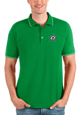 Antigua Dallas Stars Mens Green Affluent Short Sleeve Polo
