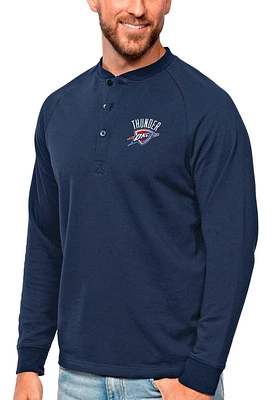 Antigua Oklahoma City Thunder Navy Blue Helix Long Sleeve Fashion T Shirt