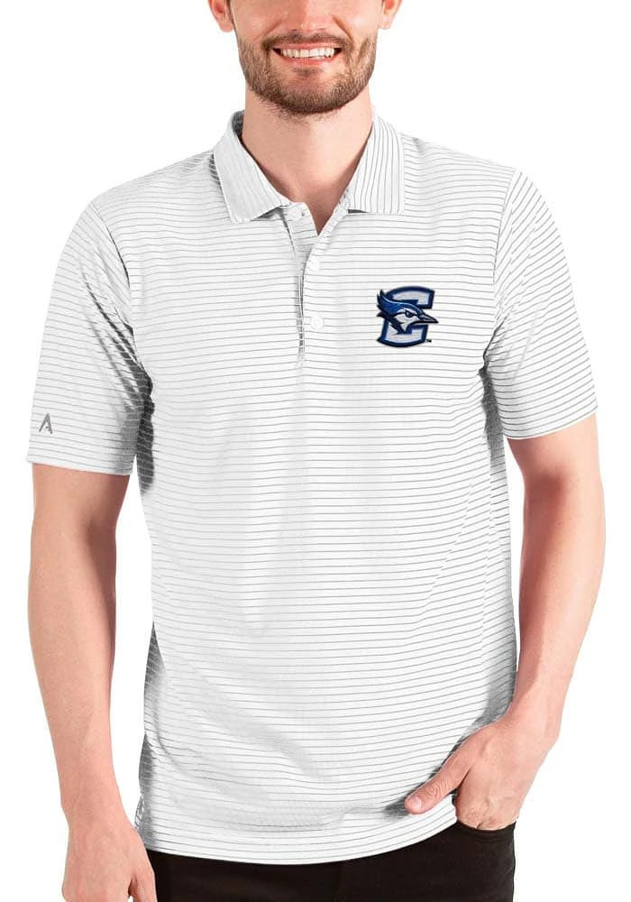 Antigua Creighton Bluejays Mens White Esteem Short Sleeve Polo
