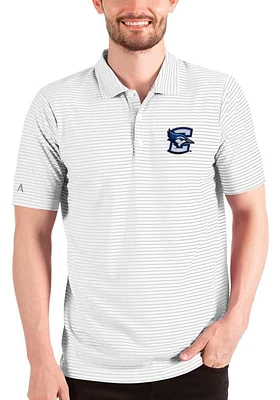 Antigua Creighton Bluejays Mens White Esteem Short Sleeve Polo