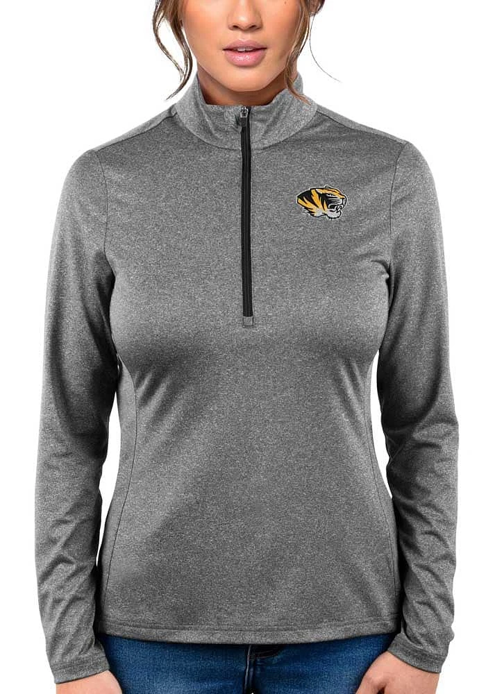Antigua Missouri Tigers Womens Heather Rally 2 Qtr Zip Pullover