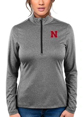 Antigua Nebraska Cornhuskers Womens Heather Rally 2 Qtr Zip Pullover